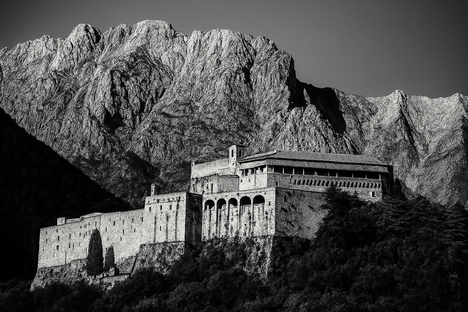 Italian castle in the mountains